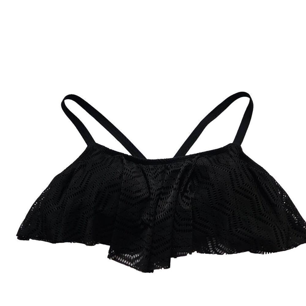 Arizona Jeans Ladies Size 1X Black Mesh Overlay Bikini Top